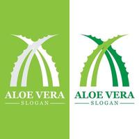 grön växt aloe vera logotyp vektor ikon symbol många fördelar