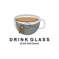 dryck glas logotyp design, vektor ikon illustration av juice, vin och kaffe drycker