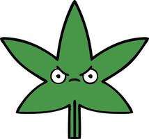 niedliches Cartoon-Marihuana-Blatt vektor