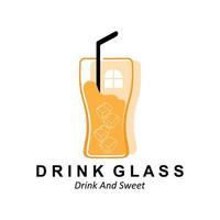 dryck glas logotyp design, vektor ikon illustration av juice, vin och kaffe drycker