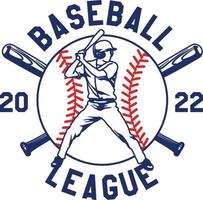 handgezeichnete baseball-embleme von team- und wettbewerbsabzeichen vektor