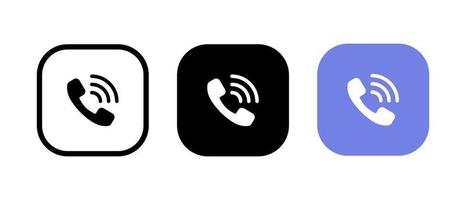 telefonsamtal, telefon ringer knapp ikon vektor på fyrkantig knapp