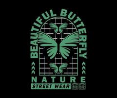natur fjäril estetisk grafisk design för kreativa kläder, för streetwear och urban stil t-shirt design, hoodies, etc. vektor