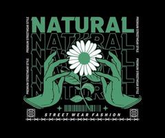 naturlig blomning. estetisk grafisk design för kreativa kläder, för streetwear och urban stil t-shirtdesign, hoodies, etc. vektor