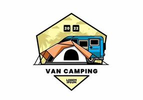 van bil och camping tält illustration design vektor