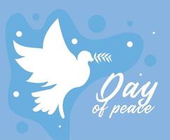 dag av fred bokstäver vykort vektor