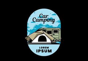 van bil och camping tält illustration design vektor