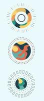 satz abstrakte sonne. Illustration der heidnischen Sonne. Boho-Design für Kinder. perfekt für Postkarten. vektor