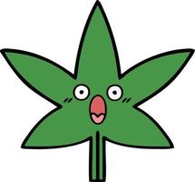 niedliches Cartoon-Marihuana-Blatt vektor