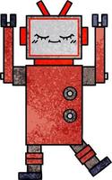 Retro-Grunge-Textur-Cartoon-Roboter vektor