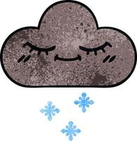 retro grunge textur cartoon sturm schneewolke vektor