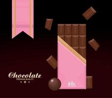 bokstäver av högsta kvalitet i choklad vektor