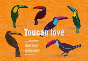 Gratis Set Toucan Birds Vector Bakgrund