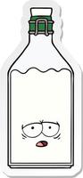 Aufkleber einer Cartoon-alten Milchflasche vektor