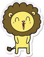 Aufkleber eines lachenden Löwen-Cartoons vektor