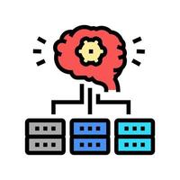 Server Kommunikation neurales Netzwerk Farbe Symbol Vektor Illustration