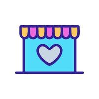 butik och hjärta ikon vektor. isolerade kontur symbol illustration vektor