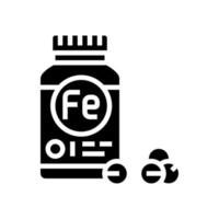 Glyph-Symbol-Vektorillustration für Eisenergänzungspakete vektor