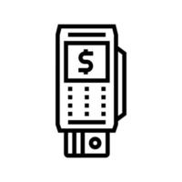 bankkarte kontakt zahlen pos terminal linie symbol vektor illustration