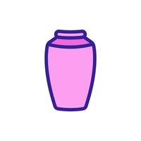 Low-Necked-Vase-Symbol-Vektor-Umriss-Illustration vektor