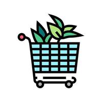 Kauf von Pflanzen im Blumengeschäft Farbe Symbol Vektor Illustration