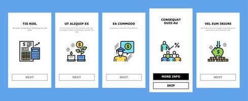 onboarding-ikonen der finanzbildung stellten vektor ein