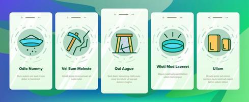 guld smycken metall onboarding ikoner som vektor