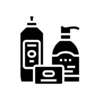 Seifenbad chemische Flüssigkeit Glyphe Symbol Vektor Illustration