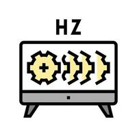 hz-einstellungen und farbsymbol-vektorillustration des testmonitors vektor