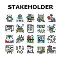 Stakeholder Business Collection Icons Set Vektor