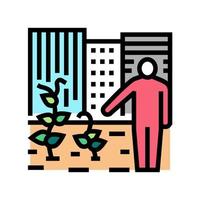 Urban Gardening Human Business Farbe Symbol Vektor Illustration