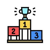 Wettbewerb Champion Sockel Farbe Symbol Vektor Illustration