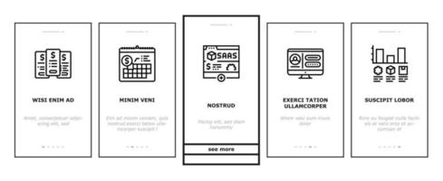 Onboarding-Symbole für Abonnementinhalte setzen Vektor