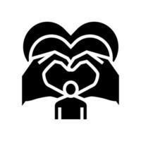 Liebe Kind Adoption Glyphe Symbol Vektor Illustration