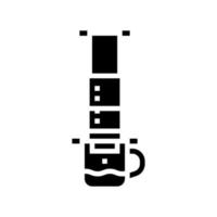 Glyph-Symbol-Vektorillustration für Aeropress-Kaffeeausrüstung vektor