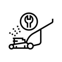 Reparatur der Rasenmäherlinie Symbol Vektor Illustration