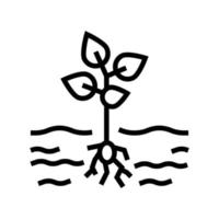 wachsende Pflanzenlinie Symbol Vektor Illustration