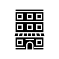 Haus mit Apartmentgebäude Glyphen-Symbol-Vektor-Illustration vektor