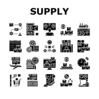 Symbole für Lieferkettenmanagementsysteme setzen Vektor