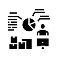 Analytik Versandlogistik Glyphen-Symbol-Vektor-Illustration vektor