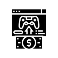 Kauf von Videospiel-Glyphen-Symbol-Vektorillustration vektor