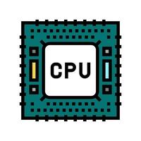 CPU-Halbleiterherstellung Farbe Symbol Vektor Illustration