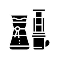 Kanne zum Brühen von Kaffee Glyphen-Symbol-Vektor-Illustration vektor