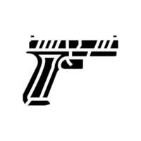 Centerfire-Pistolen-Glyphen-Symbol-Vektorillustration vektor