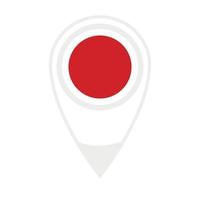 Nationalflagge von Japan, rundes Symbol. Vektorkarte Zeigersymbol. vektor