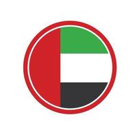 rund vektor ikon, nationella flaggan i landet Arabemiraten.