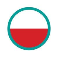 rund vektor ikon, nationella flaggan i Polen landet.