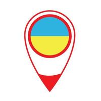 Ukrainas nationella flagga, rund ikon. vektor karta pekaren ikon.