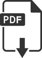 Pdf-Symbol auf weißem Hintergrund herunterladen. vektor