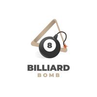 svart biljardboll bomb vektor illustration logotyp